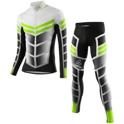 Löffler Langlauf ski suit WorldCup 2017 zwart-licht groen